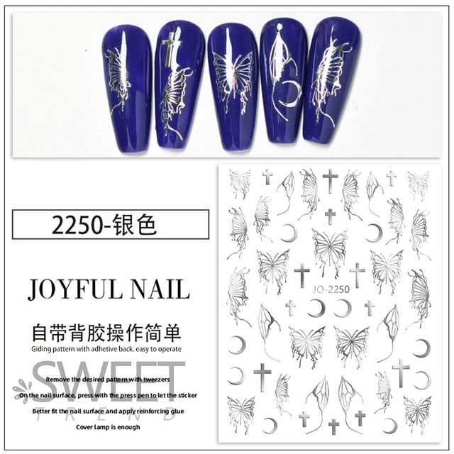 Butterfly Metallic Nail Art Stickers