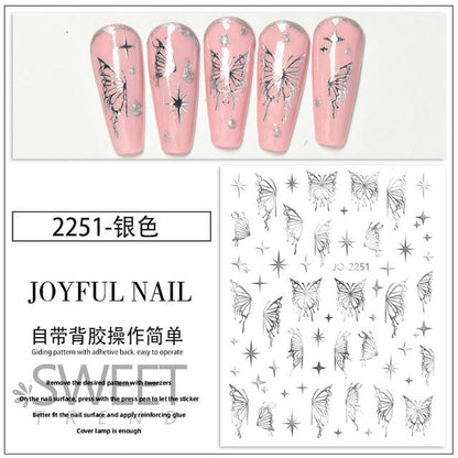 Butterfly Metallic Nail Art Stickers