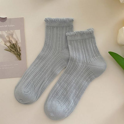 Plain Frill Short Socks Set