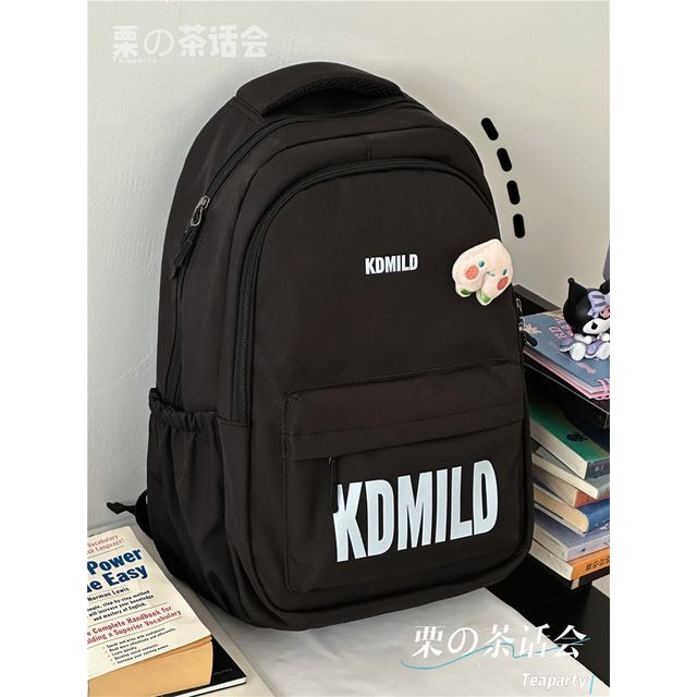 Color Block Lettering Backpack