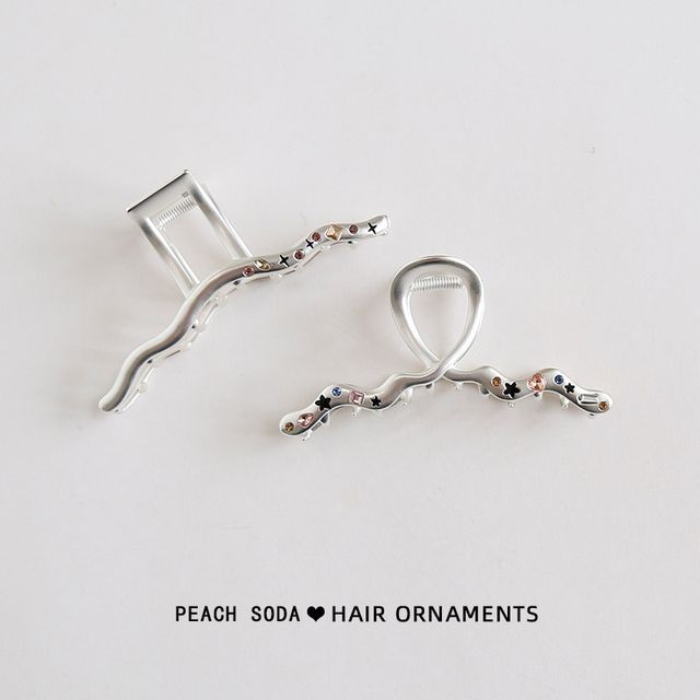 Star Rhinestone Wavy Alloy Hair Clamp (various designs)