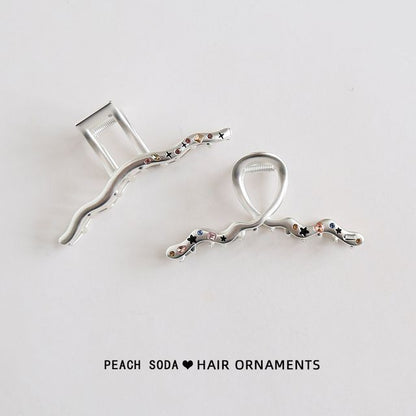 Star Rhinestone Wavy Alloy Hair Clamp (various designs)