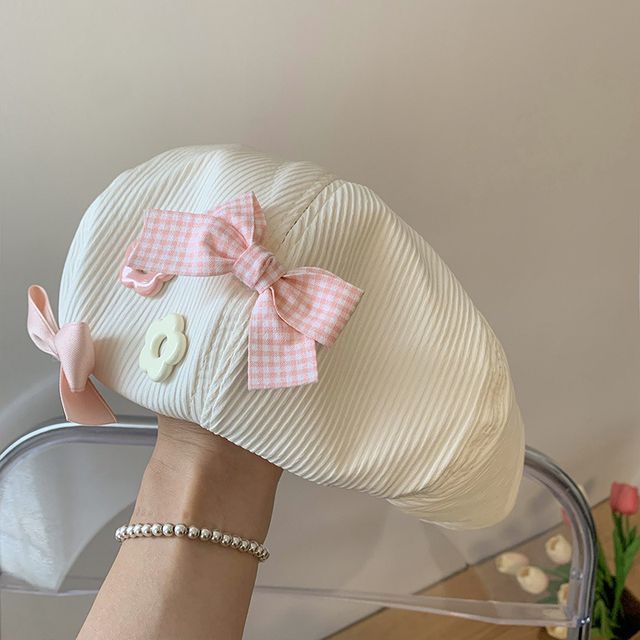 Bow Floral Beret Hat