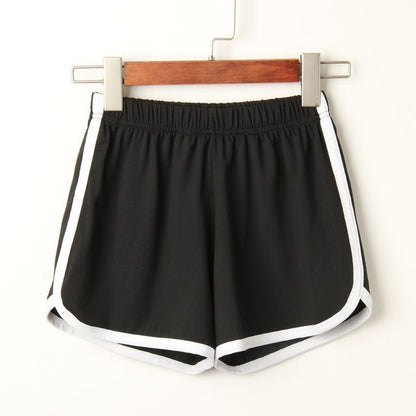 Trim Shorts Contrast Elastic Sweat Waist