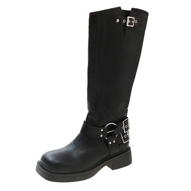Boots High Multi-Buckle Knee Platform