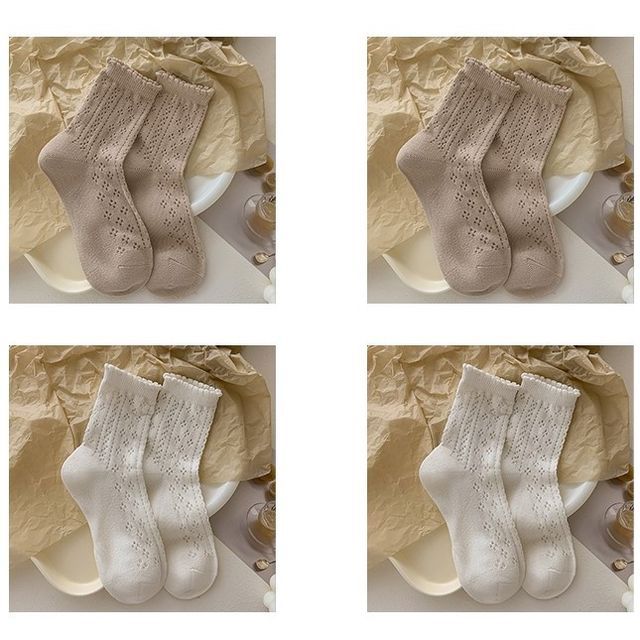 Ruffle Trim Socks Set