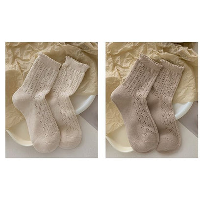 Ruffle Trim Socks Set