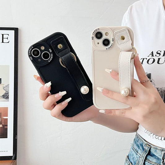 Faux Phone Pearl Case Hand Strap