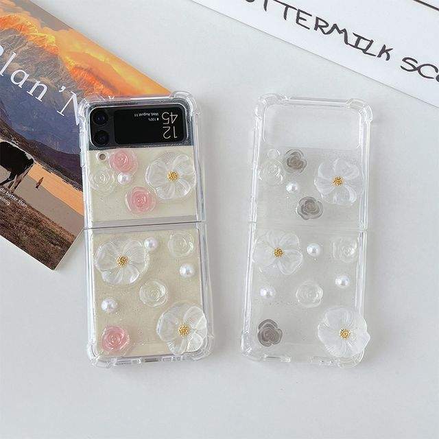 Pearl Floral Phone Faux Case
