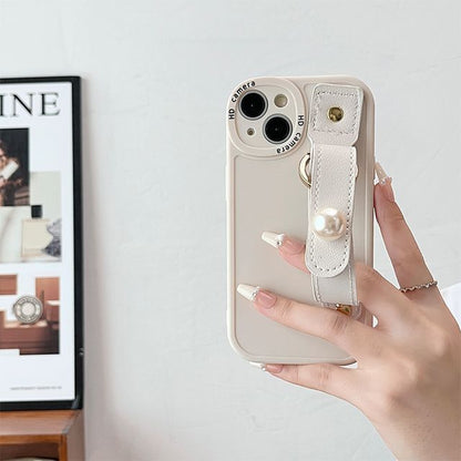 Faux Phone Pearl Case Hand Strap