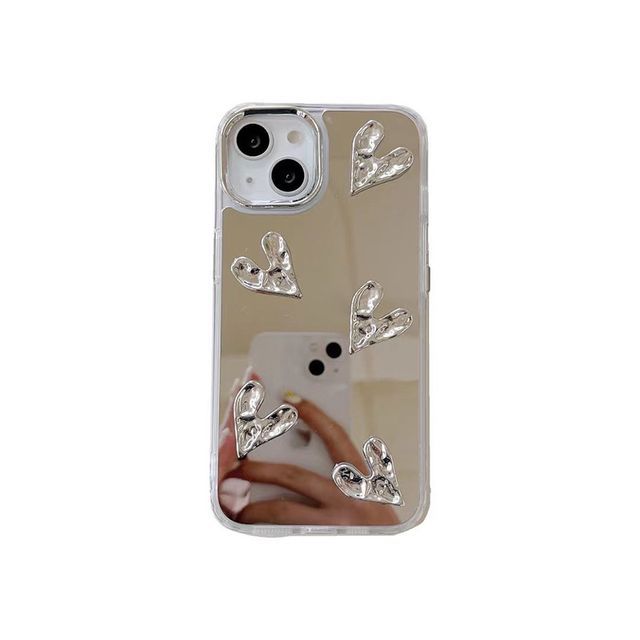 Heart Mirrored Phone Case - iPhone 7 / 8 / SE / 7 Plus / 8 Plus / X / XS / XR / XS Max / 11 / 11 Pro / 11 Pro Max / 12 / 12 Pro / 12 Pro Max / 13 / 13 Pro / 14 / 14 Plus / 14 Pro / 14 Pro Max / 13 Pro Max