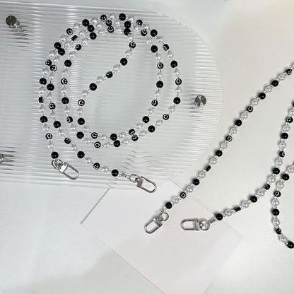 Phone Smiley Faux Strap Pearl