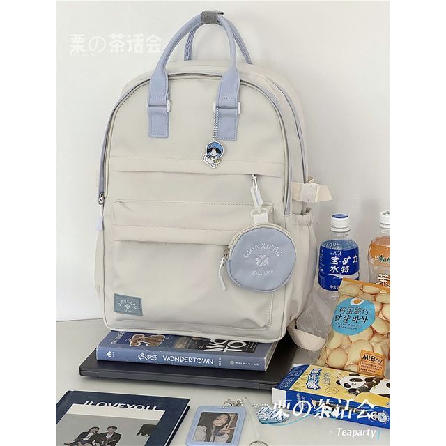 Two-Tone Top Handle Backpack / Charm / Set