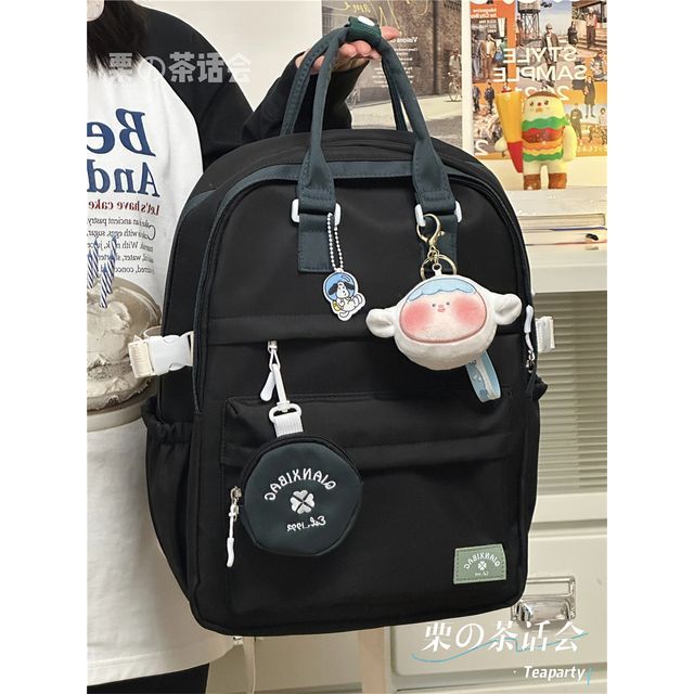 Two-Tone Top Handle Backpack / Charm / Set