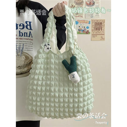 Plain Shirred Tote Bag / Charm / Set