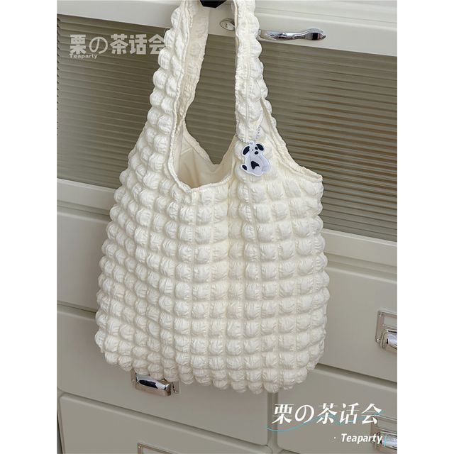 Plain Shirred Tote Bag / Charm / Set