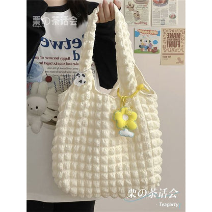 Plain Shirred Tote Bag / Charm / Set