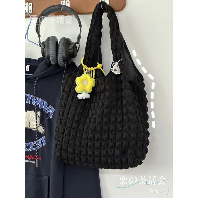 Plain Shirred Tote Bag / Charm / Set