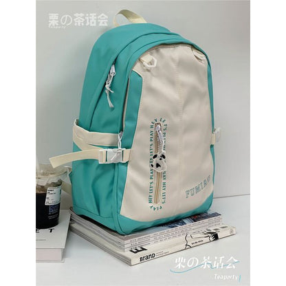 Color Block Lettering Backpack / Charm / Set