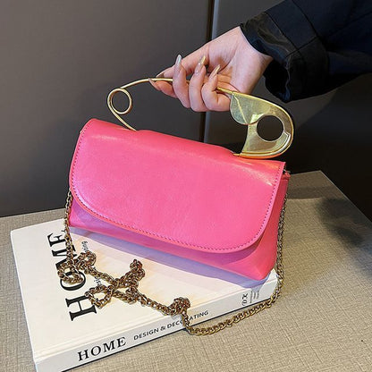 Flap Bag Pin Crossbody Safety Handle