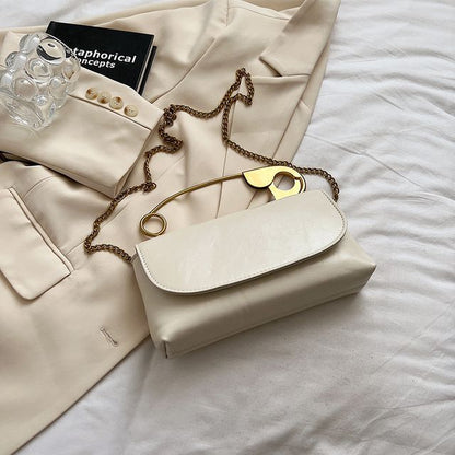 Flap Bag Pin Crossbody Safety Handle