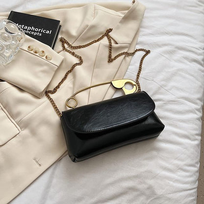 Flap Bag Pin Crossbody Safety Handle