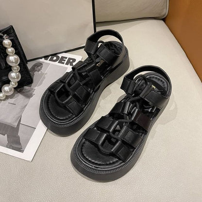 Platform Gladiator Lace-Up Sandals