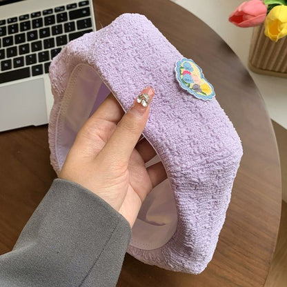 Flower Heart Applique Beret