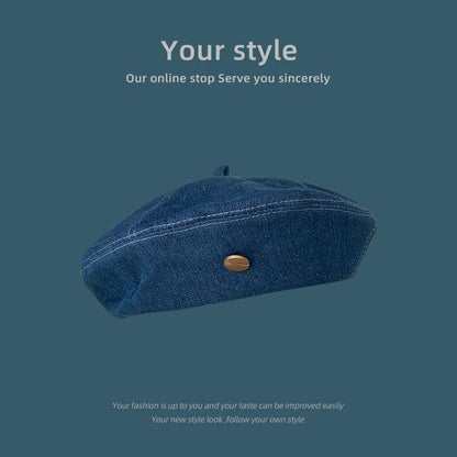 Béret en denim délavé