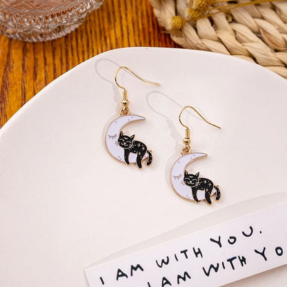 Halloween Cat Drop Earring