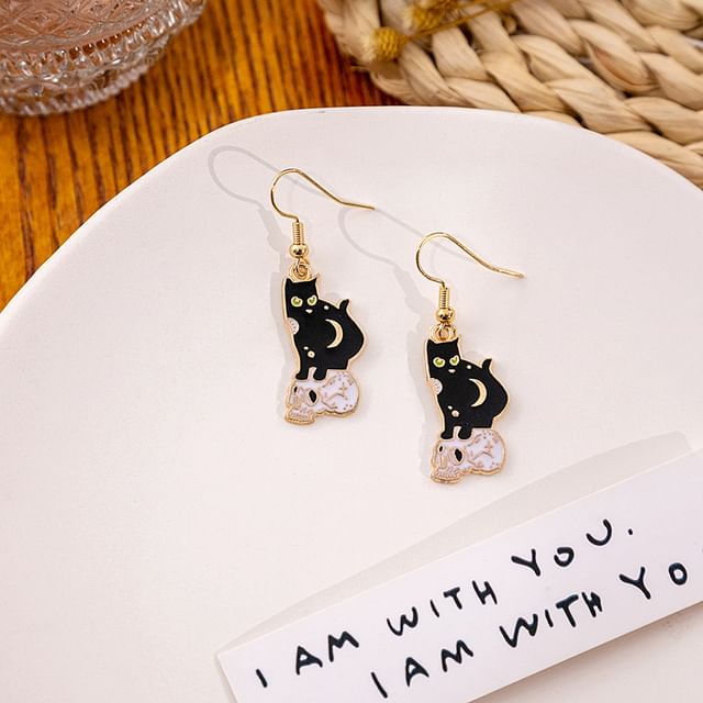 Halloween Cat Drop Earring