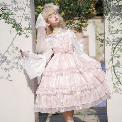 Spaghetti Strap Bow Two Tone Lolita A-Line Dress