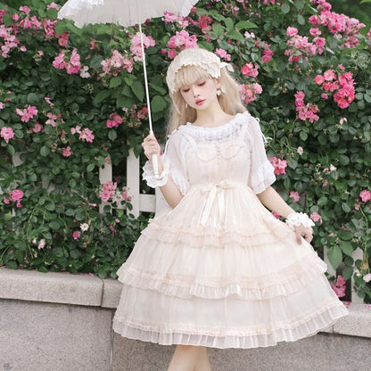 Spaghetti Strap Bow Two Tone Lolita A-Line Dress