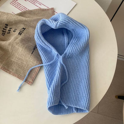 Balaclava Plain Drawstring Knit