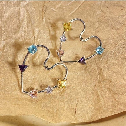 Rhinestone Stud Heart Alloy Earring