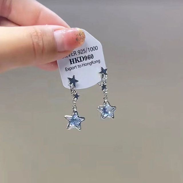 Star Dangle Rhinestone Alloy Earring