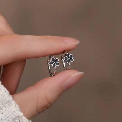 Floral Alloy Huggie Earring