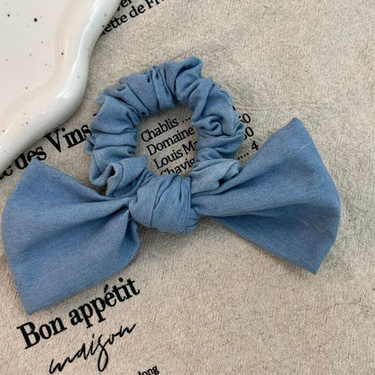 Bow Denim Scrunchie