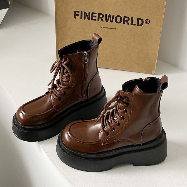 Platform Up Short Lace Boots