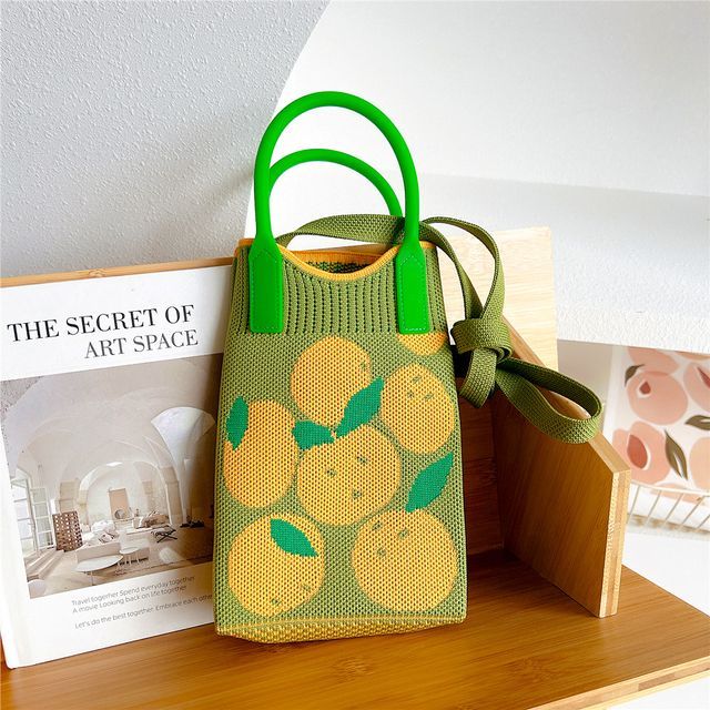 Patterned Knit Mobile Phone Crossbody Bag