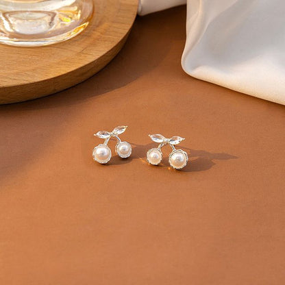 Rhinestone Faux Pearl Alloy Earring