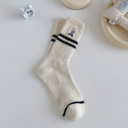 Rabbit Embroidered Socks