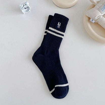 Rabbit Embroidered Socks