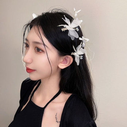 Set Butterfly Hair Clip Gemstone /