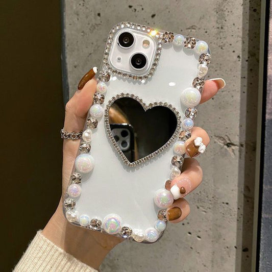 Faux Pearl / Mirrored Transparent Phone Case