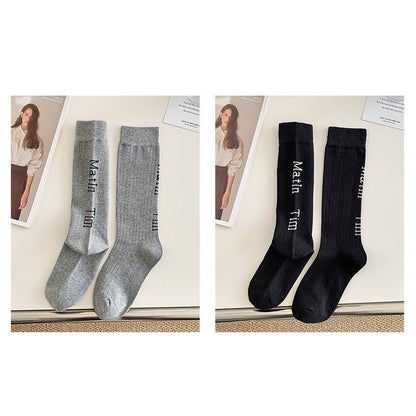 Set Of 2 Pairs: Lettering Socks