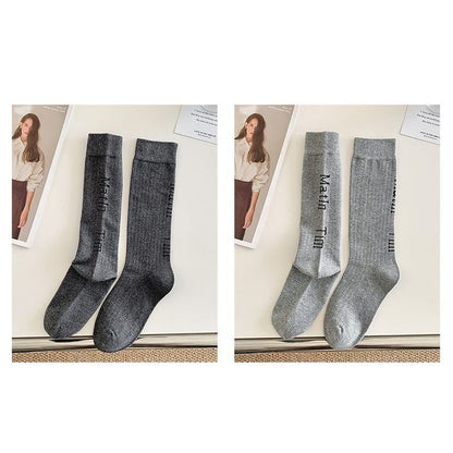 Set Of 2 Pairs: Lettering Socks