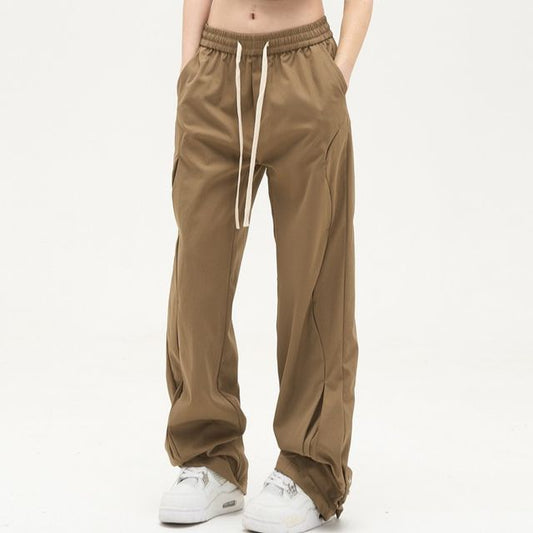 Low Waist Drawstring Loose-Fit Wide-Leg Sweatpants