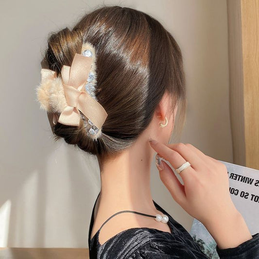 Fleece Bow Hair Claw