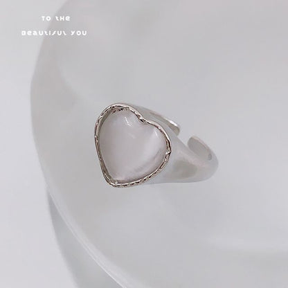 Bow / Heart Gemstone Open Ring